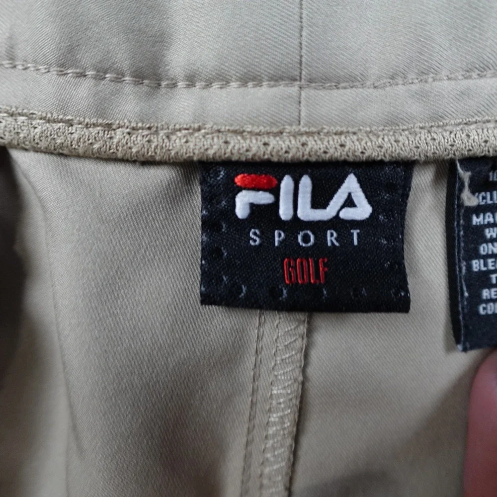 Fila‎ Shorts Mens 40 Khaki Tan Sport Golf Performance Flat Front 10
